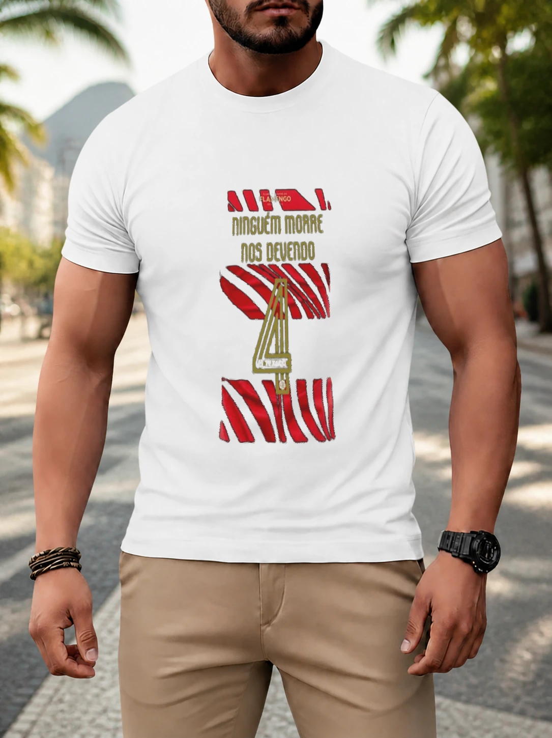 Camiseta dry Ninguém Morre Nos Devendo em cena de uso no Brasil