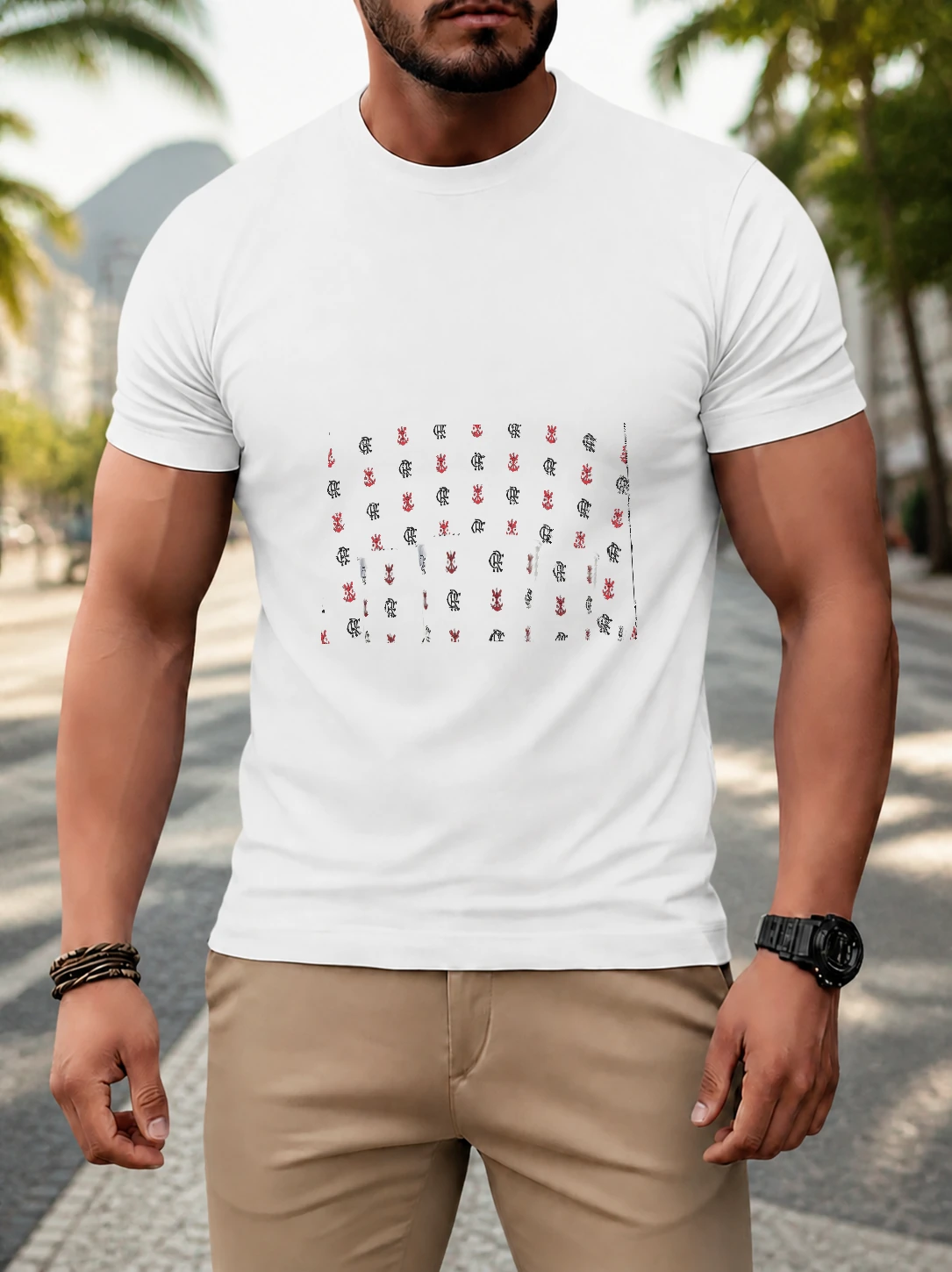 Camiseta dry Escudos CRF Repeat em cena de uso no Brasil