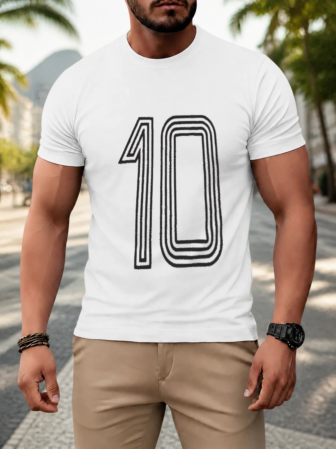 Camiseta dry Zico 10 Retrô em cena de uso no Brasil