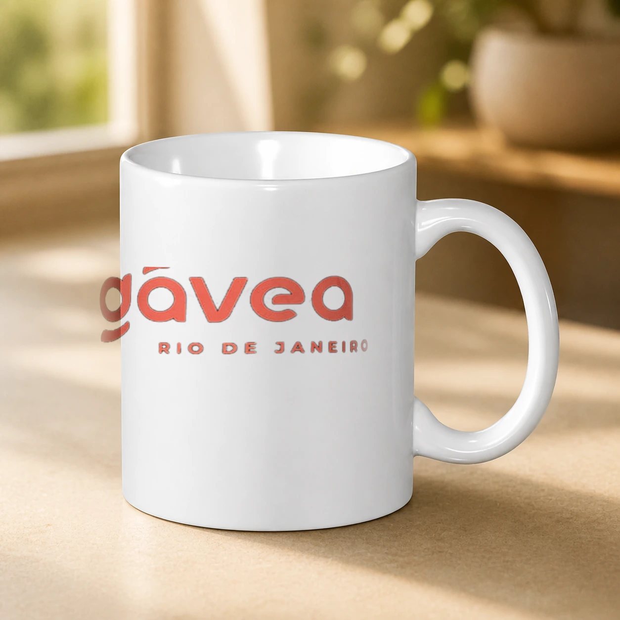 Caneca 325 ml Gávea Rio de Janeiro Lettering em cena de uso no Brasil