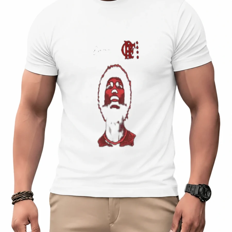 Camiseta dry Djavan Rubro-Negro em mockup frontal