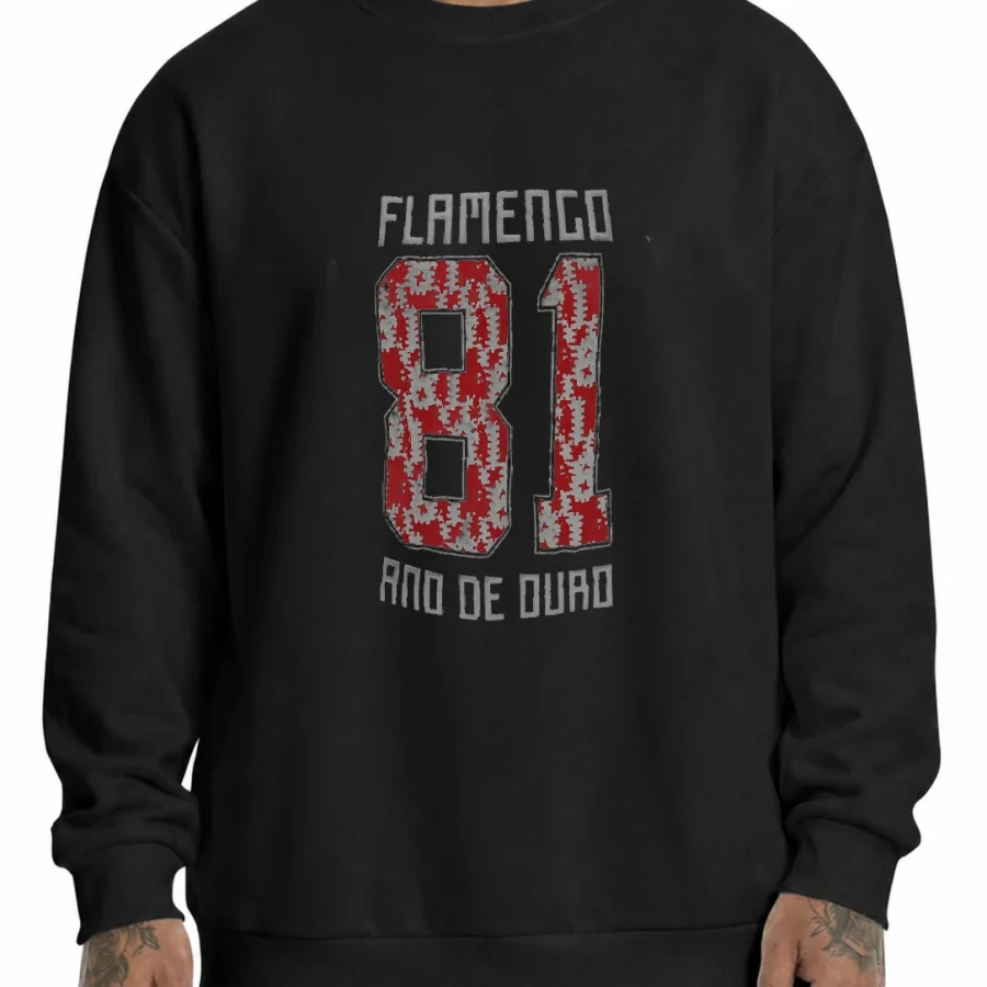 Moletom 320g Flamengo 81 · Ano de Ouro em mockup frontal