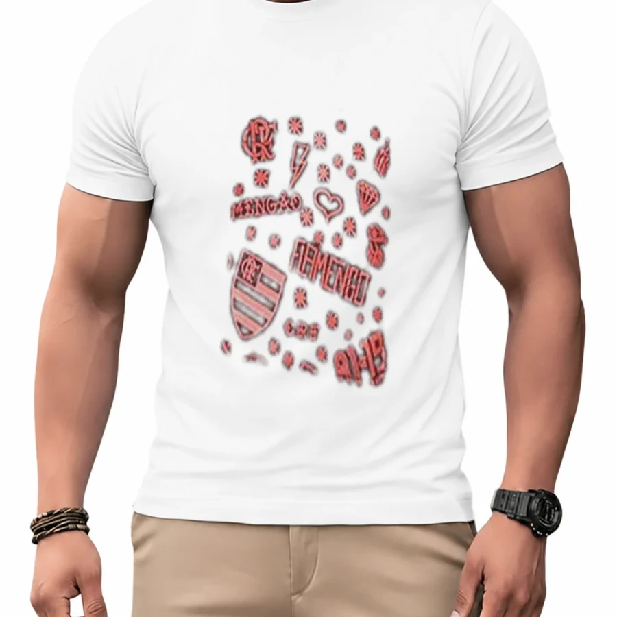 Camiseta dry DNA Rubro-Negro Pocket em mockup frontal