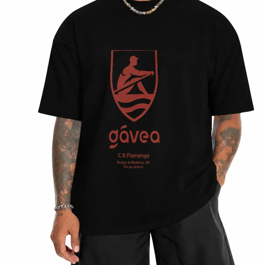 Camiseta 180g Gávea Brasão Rio de Janeiro em mockup frontal