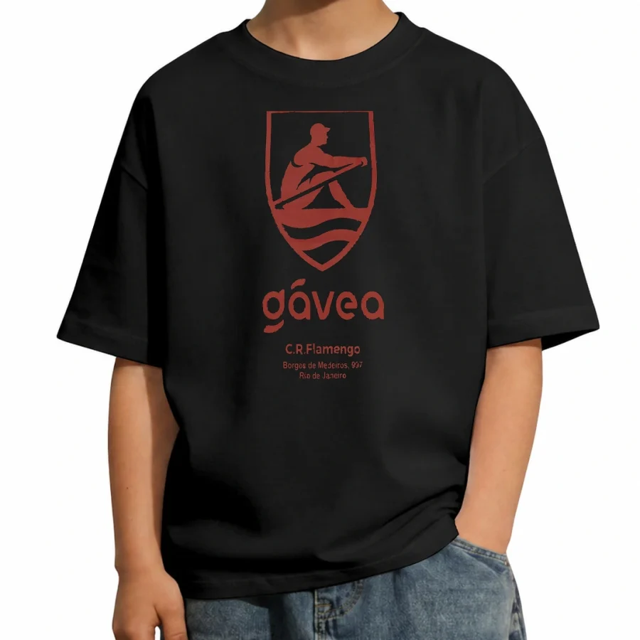 Camiseta infantil Gávea Brasão Rio de Janeiro em mockup frontal