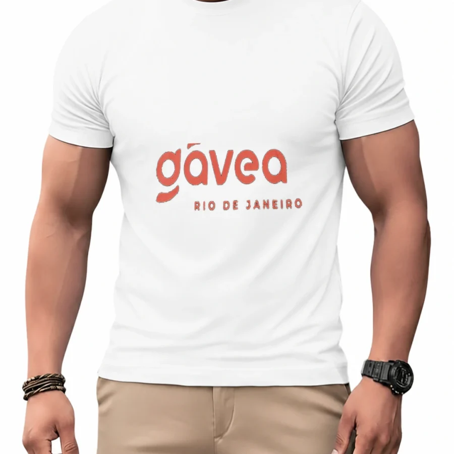 Camiseta dry Gávea Rio de Janeiro Lettering em mockup frontal