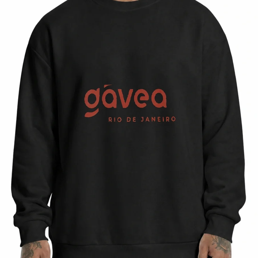 Moletom 320g Gávea Rio de Janeiro Lettering em mockup frontal